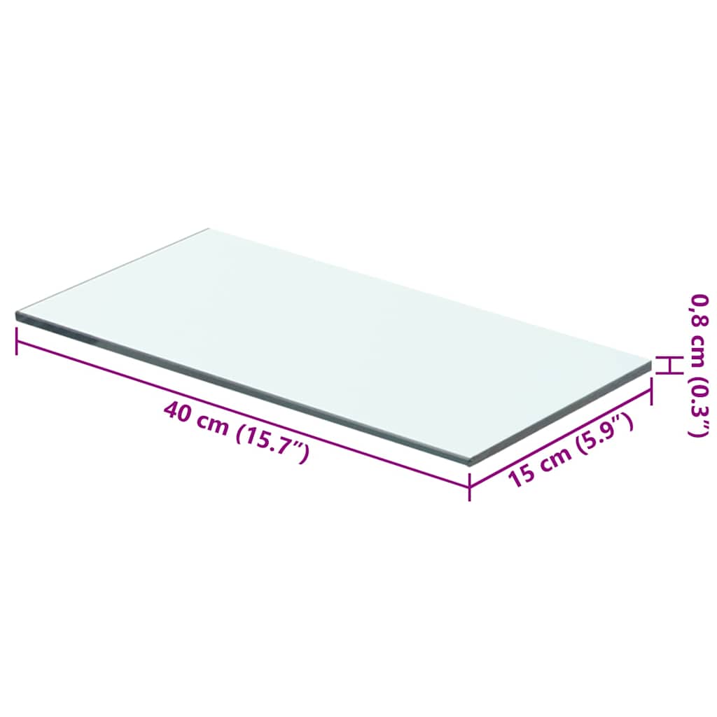 vidaXL Regalboden Glas Transparent 40x15 cm