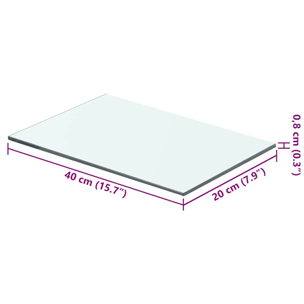 vidaXL Regalboden Glas Transparent 40x20 cm