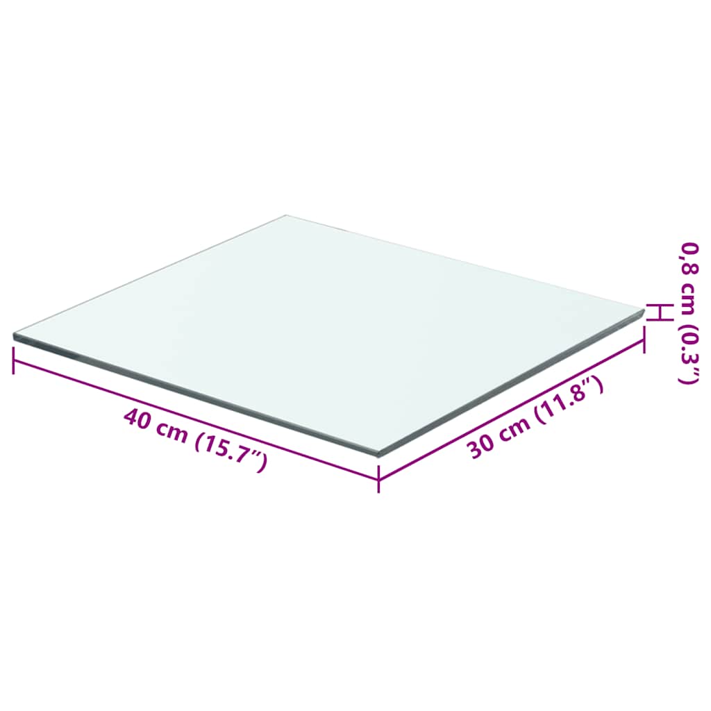 vidaXL Regalboden Glas Transparent 40x30 cm