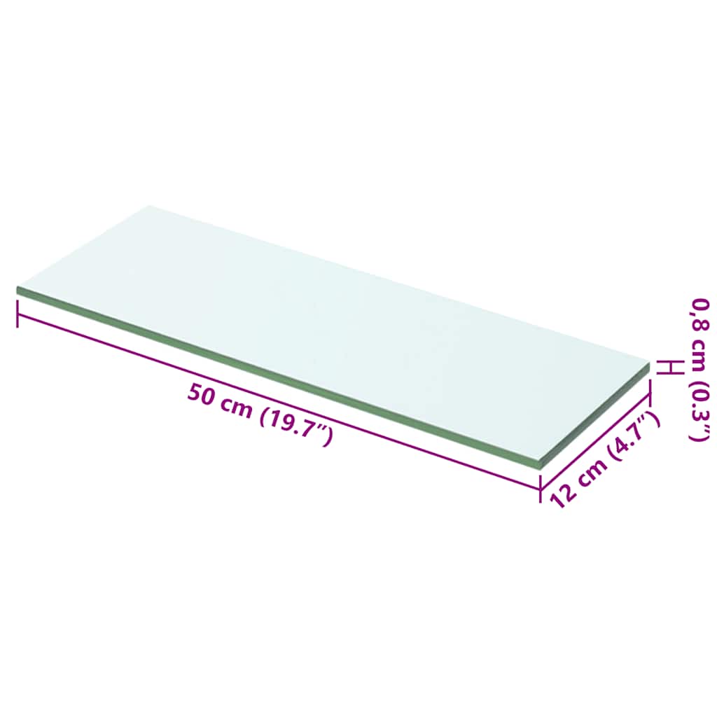 vidaXL Regalboden Glas Transparent 50x12 cm