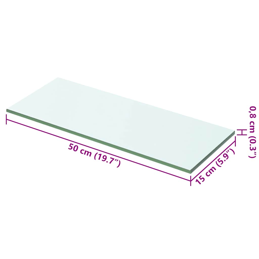vidaXL Regalboden Glas Transparent 50x15 cm