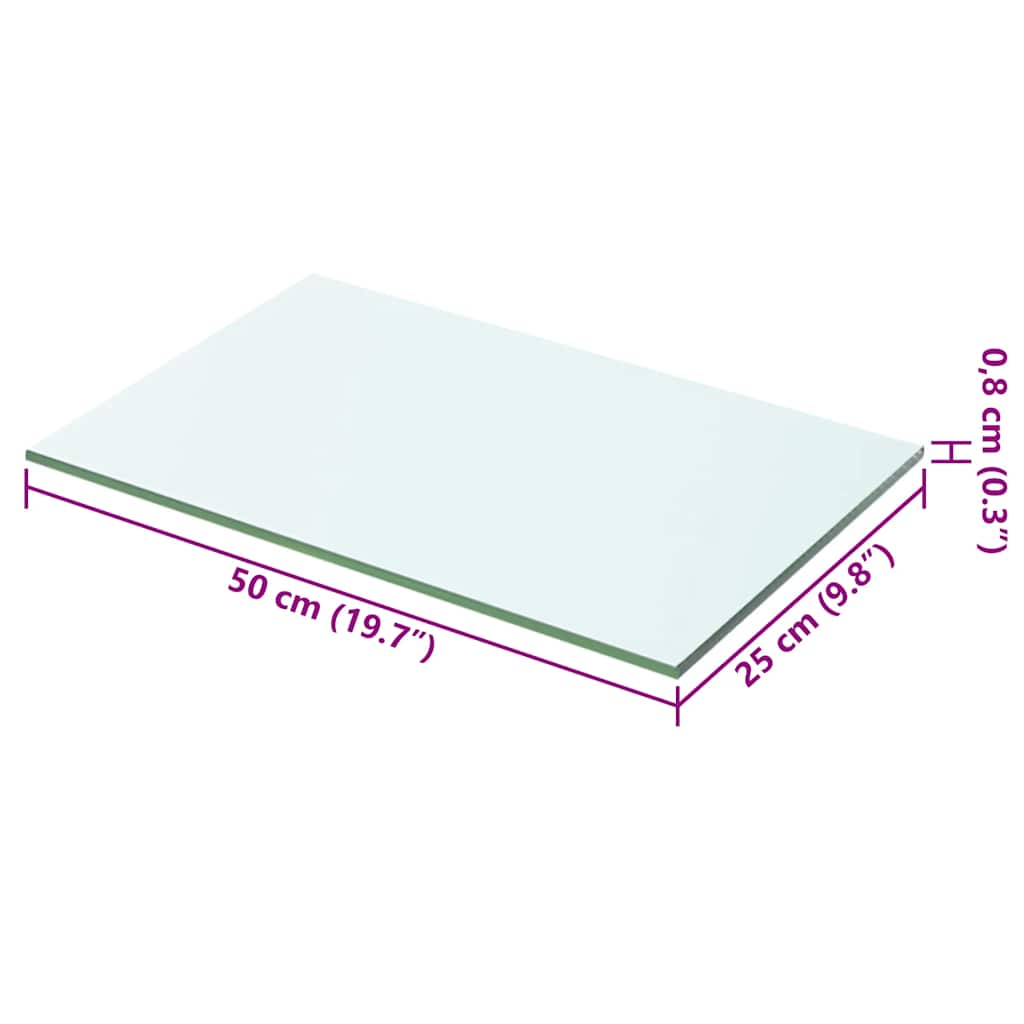 vidaXL Regalboden Glas Transparent 50x25 cm