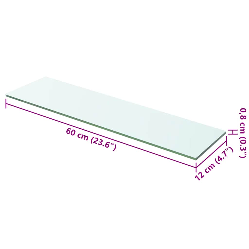 vidaXL Étagère en verre Transparent 60x12 cm