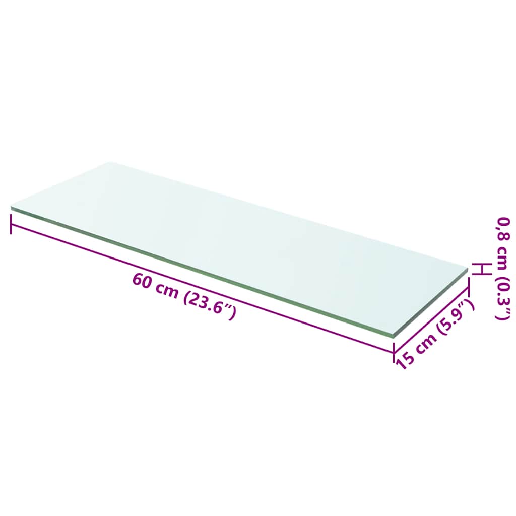 vidaXL Étagère en verre transparent 60x15 cm