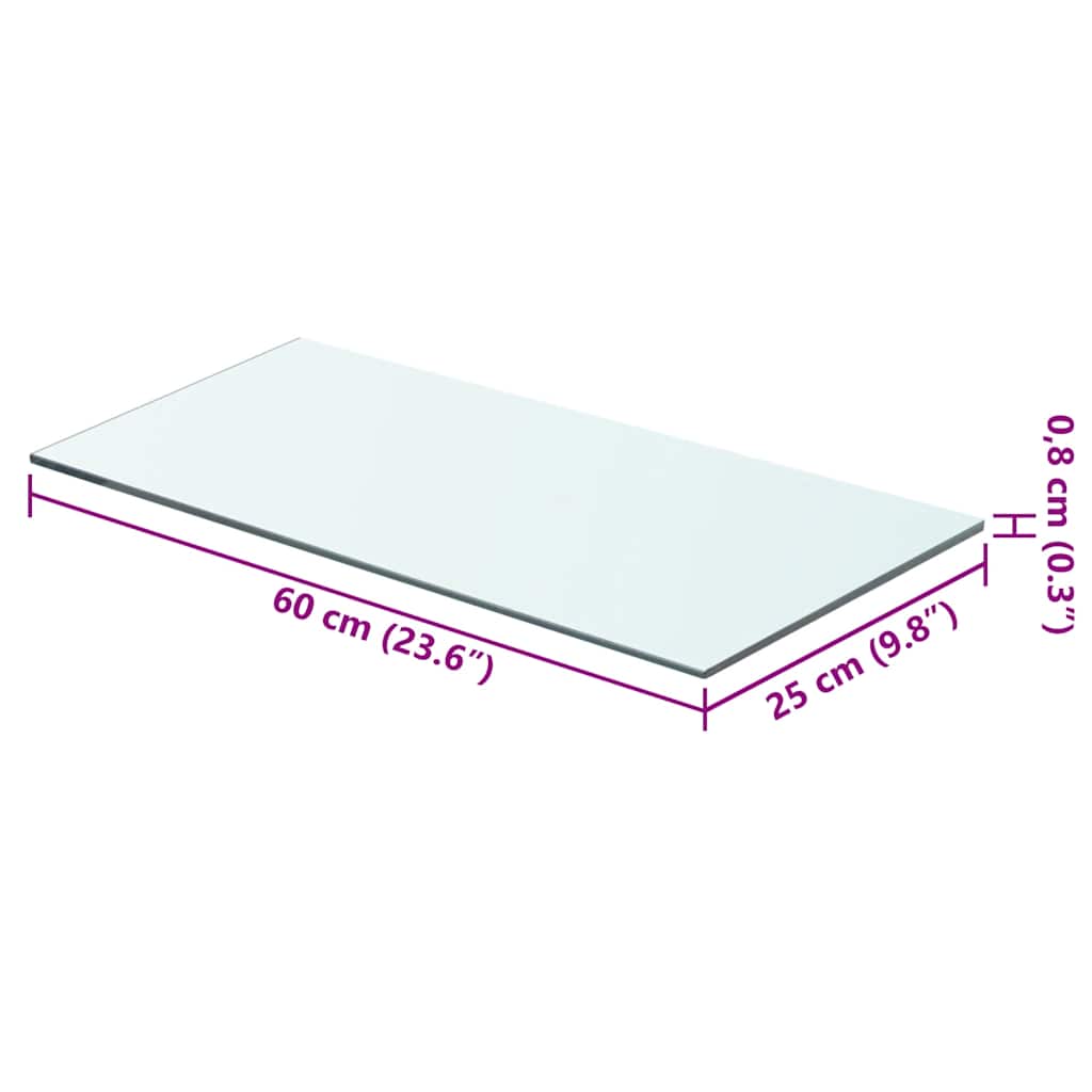 vidaXL Étagère en verre transparent 60x25 cm