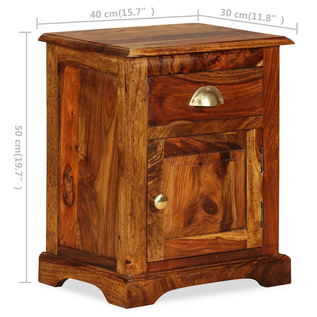 vidaXL Nachttische 2 Stk. 40x30x50 cm Massivholz Akazie