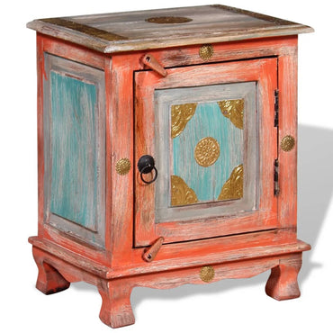 vidaXL Table de chevet en bois de manguier massif orange