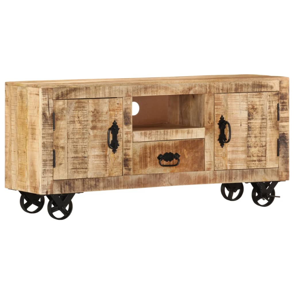 vidaXL TV-Schrank Raues Mangoholz 110x30x50 cm