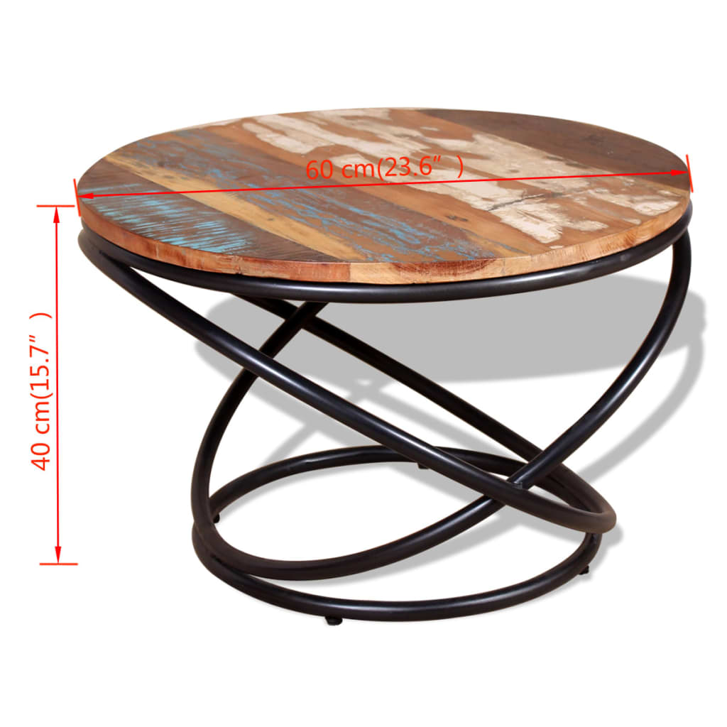 vidaXL Table basse en bois de récupération massif 60x60x40 cm