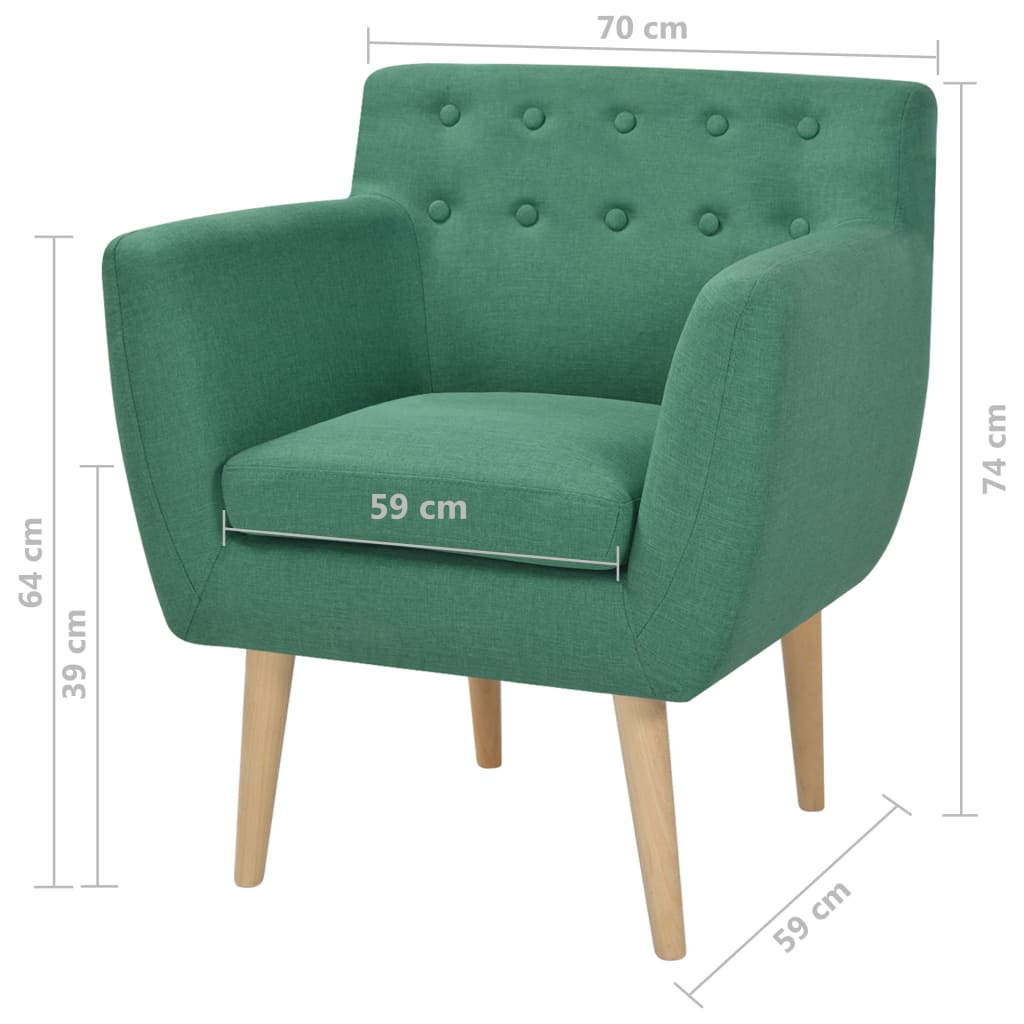 vidaXL Sessel Grün Stoff