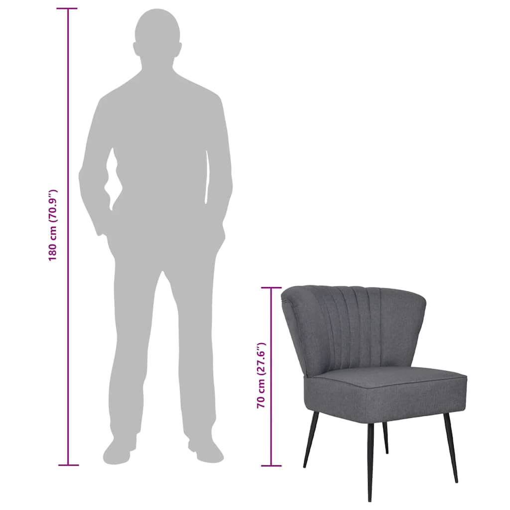 Cocktailsessel Dunkelgrau Stoff