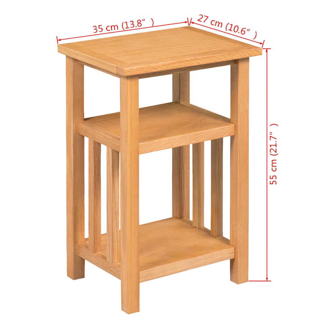 vidaXL Beistelltisch mit Zeitungsablage 27x35x55 cm Massivholz Eiche