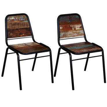 vidaXL Chaises de salle à manger 2 pcs. Bois de récupération massif