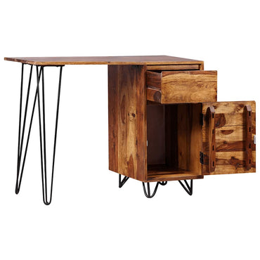 vidaXL Bureau avec 1 tiroir et 1 meuble en bois d'acacia massif