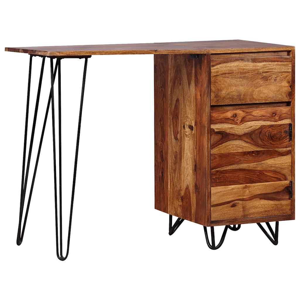 vidaXL Schreibtisch mit 1 Schublade und 1 Schrank Massivholz Akazie