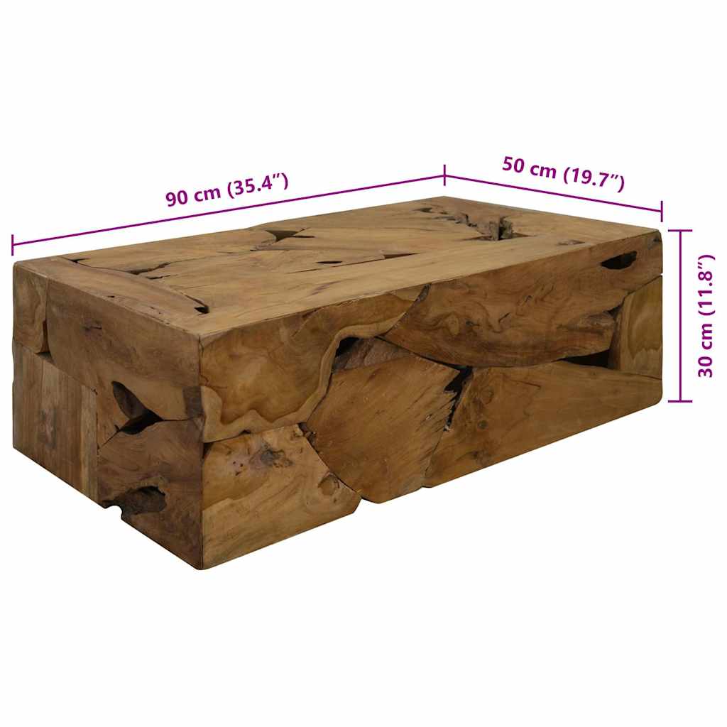 vidaXL Table basse 90x50x30 cm Teck Marron