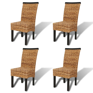 vidaXL Esszimmerstühle 4 Stk. Abaca und Mango Massivholz