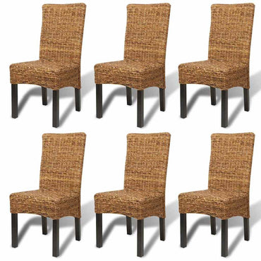 vidaXL Esszimmerstühle 6 Stk. Abaca und Mango Massivholz