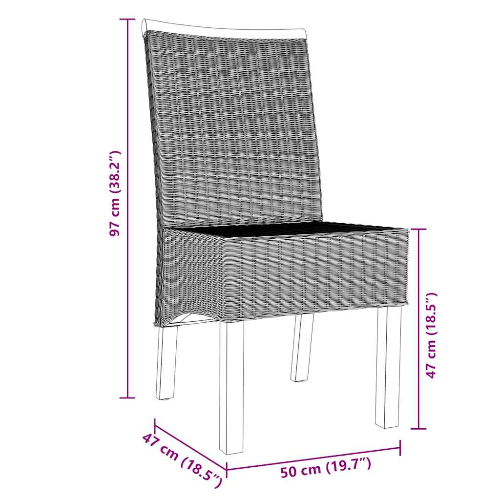 vidaXL Esszimmerstühle 4 Stk. Braun Natur Rattan