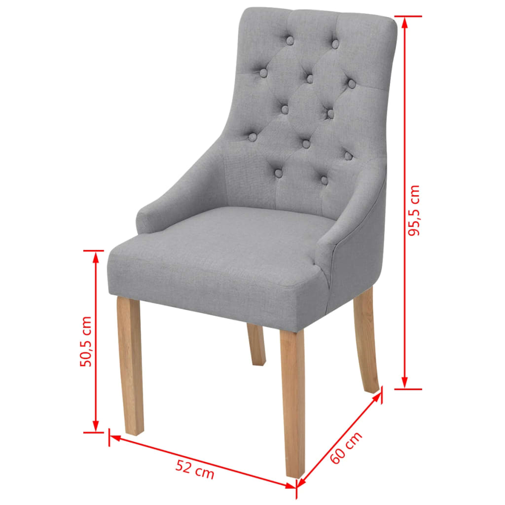 vidaXL Chaises de salle à manger 4 pcs Tissu Gris clair