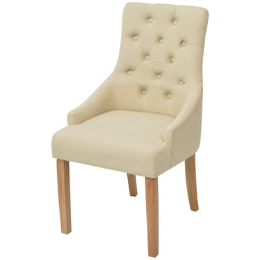 vidaXL Chaises de salle à manger 6 pcs Crème Tissu