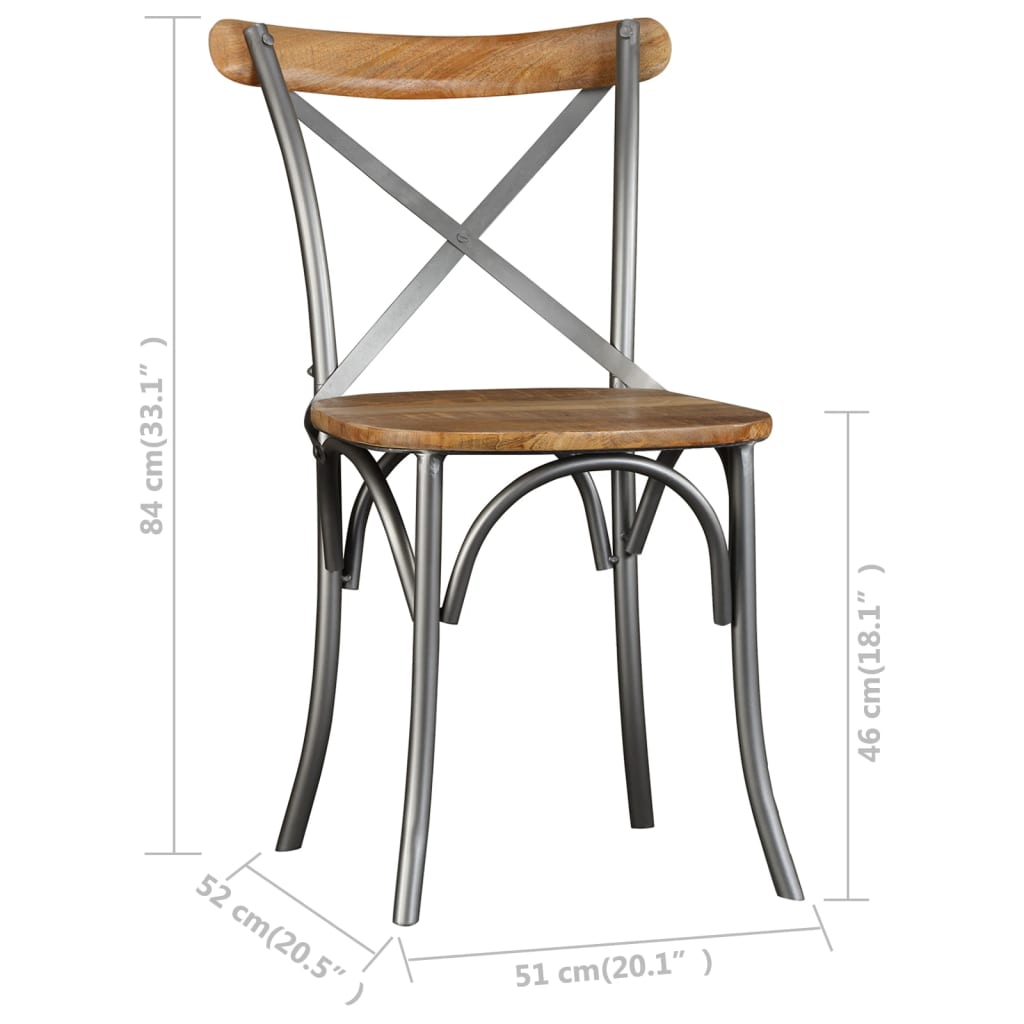 vidaXL Chaises de salle à manger 2 pcs Bois de manguier massif