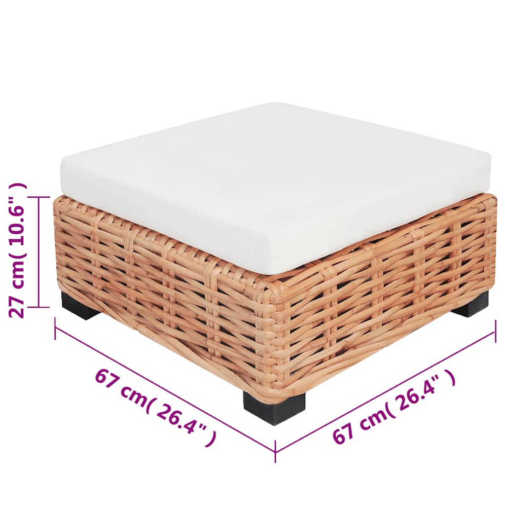 Sofagarnitur 27-tlg. Natürliches Rattan