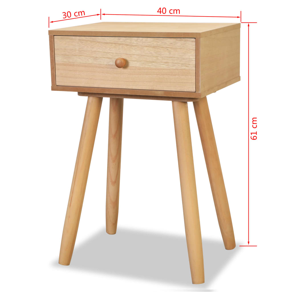 vidaXL Tables de chevet 2 pcs Bois de pin massif 40x30x61 cm Marron