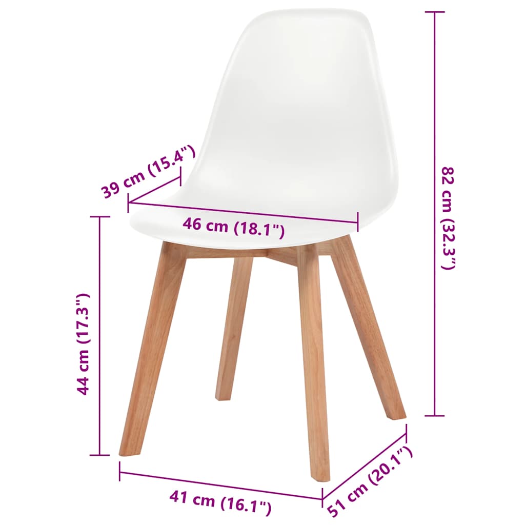 vidaXL Chaises de salle à manger 6 pcs Blanc Plastique