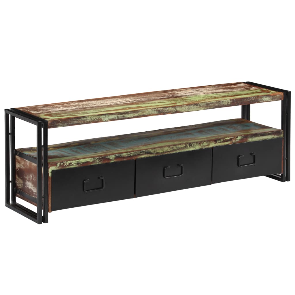 vidaXL Meuble TV en bois de récupération massif 120x30x40 cm