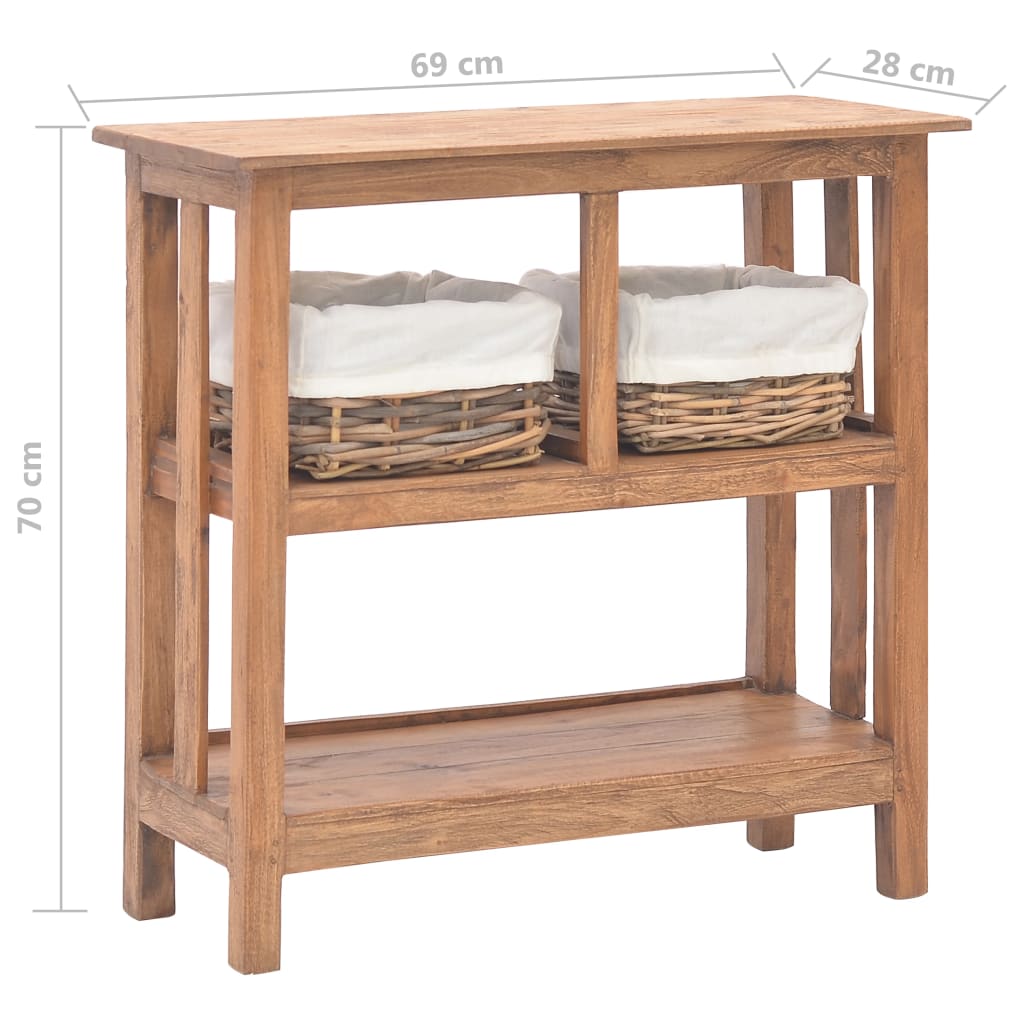 vidaXL Konsolentisch Massives Mahagoniholz 69x28x70 cm