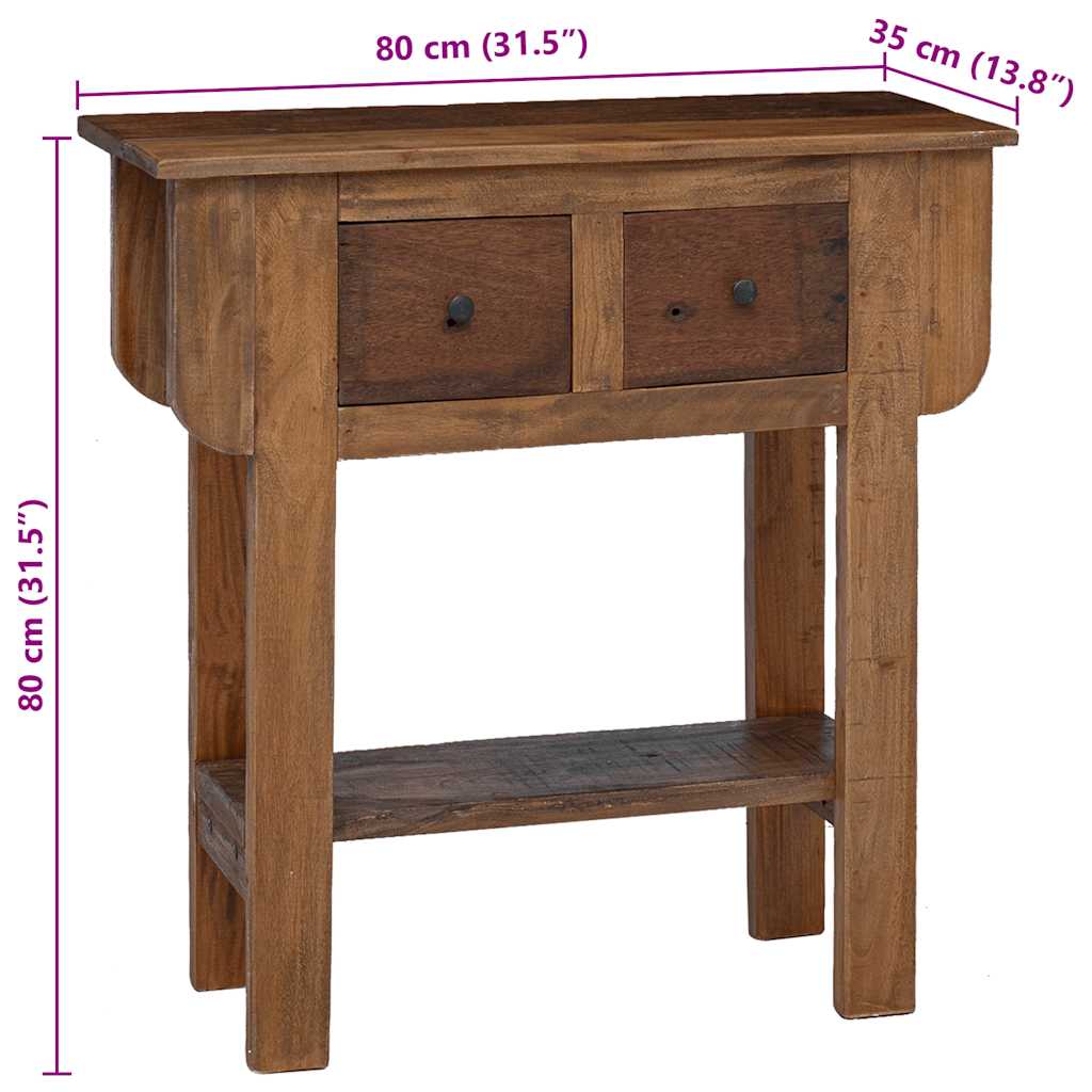 vidaXL Konsolentisch Gemischtes Altholz 80x35x80 cm