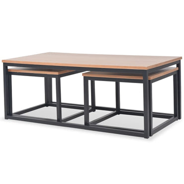 vidaXL Table basse 3 pcs Bois de frêne
