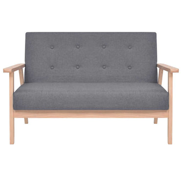 vidaXL Sofa 2-Sitzer Stoff Dunkelgrau