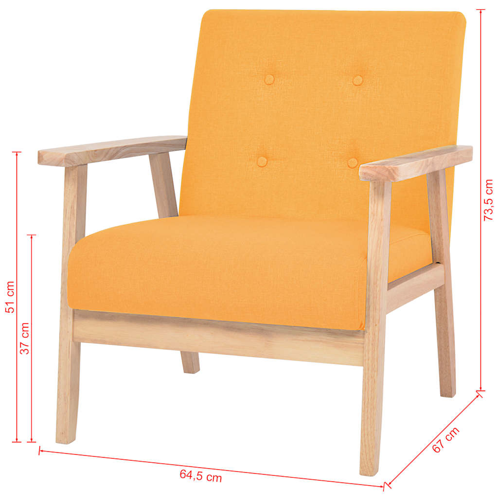 vidaXL Sessel Gelb Stoff