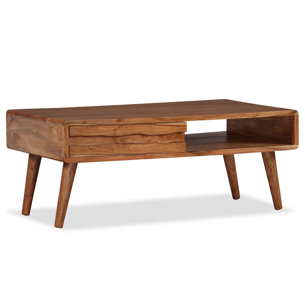 vidaXL Table basse avec tiroir en bois massif sculpté 100x50x40 cm