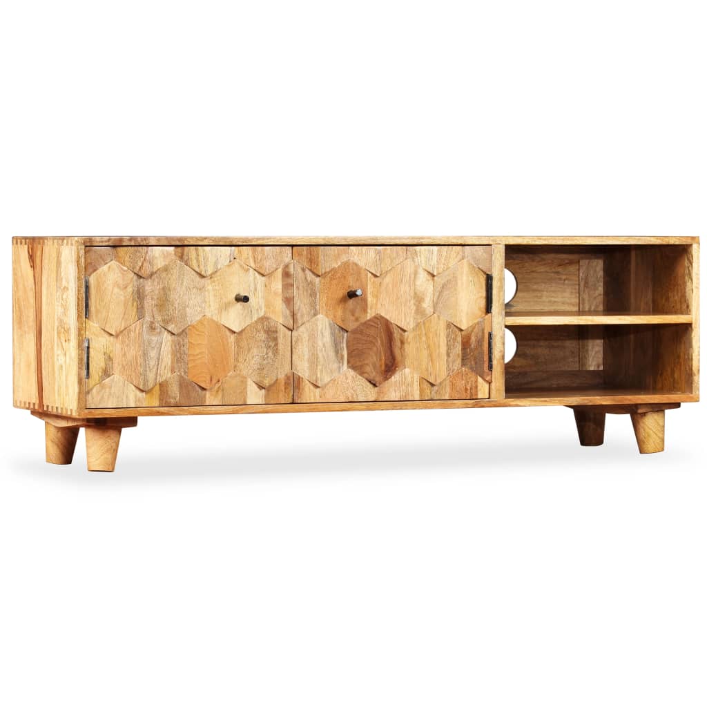 vidaXL Meuble TV en bois de manguier massif 118x35x40 cm