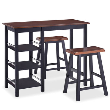 vidaXL Ensemble de bar 3 pièces MDF noir