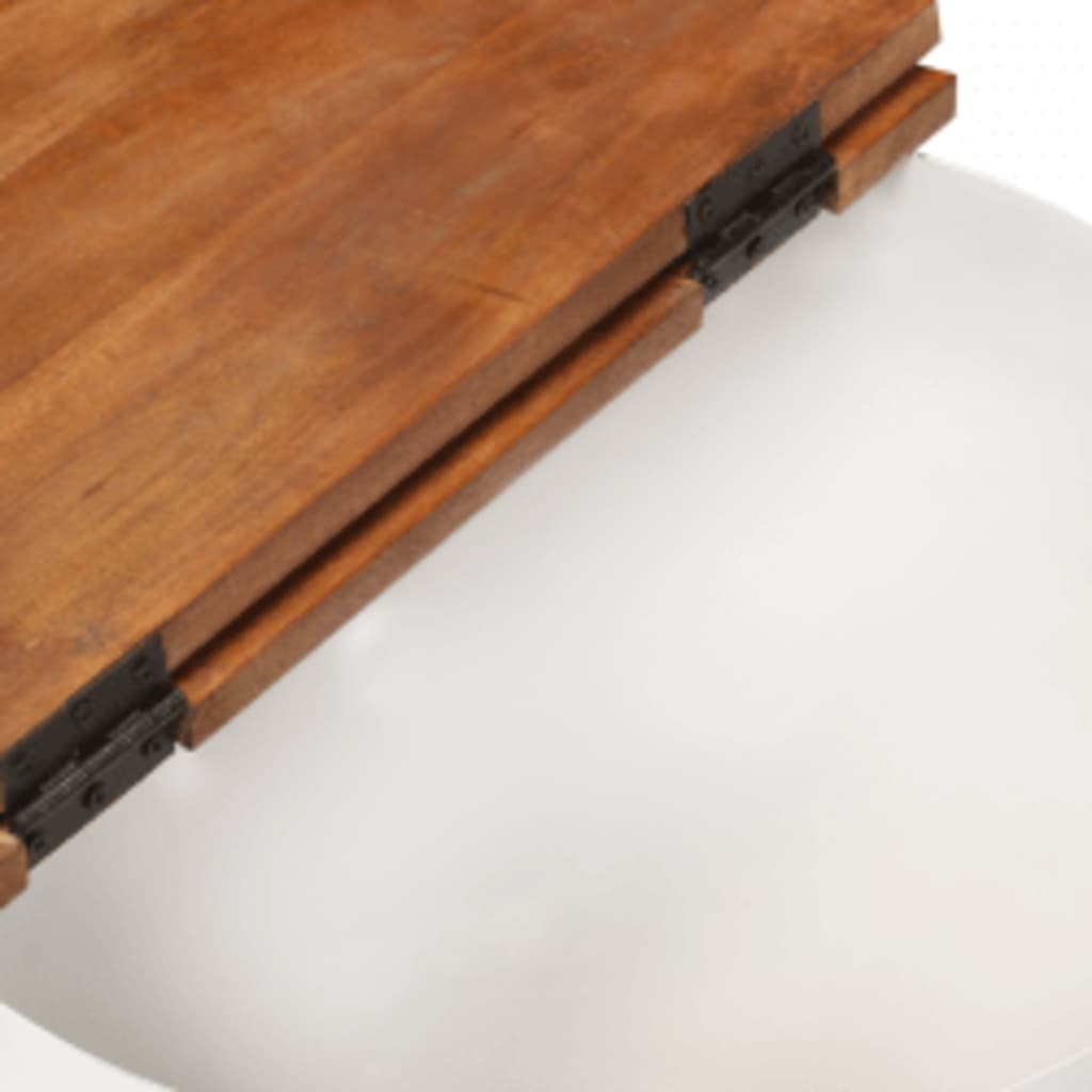 vidaXL Table basse en bois de récupération massif blanc, forme de coque