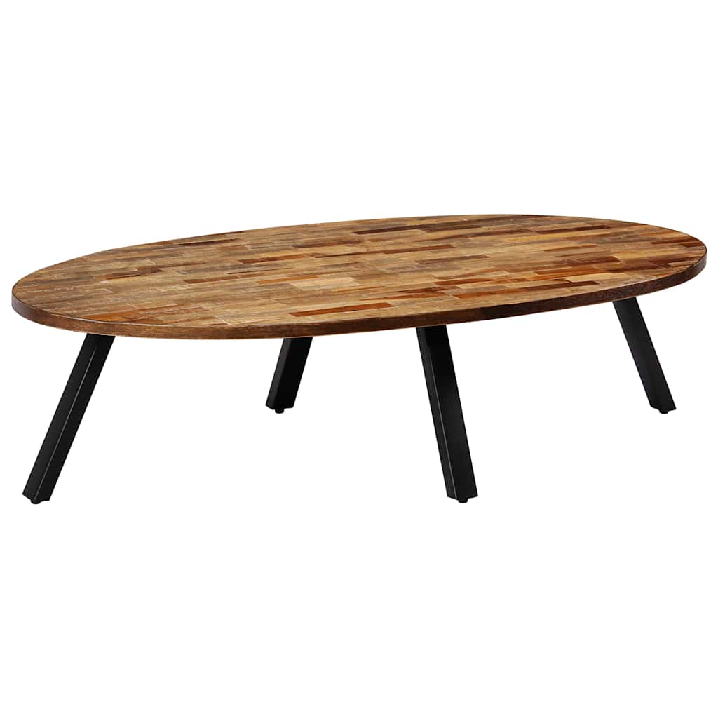 vidaXL Table basse en teck massif recyclé Ovale 120x60x30 cm