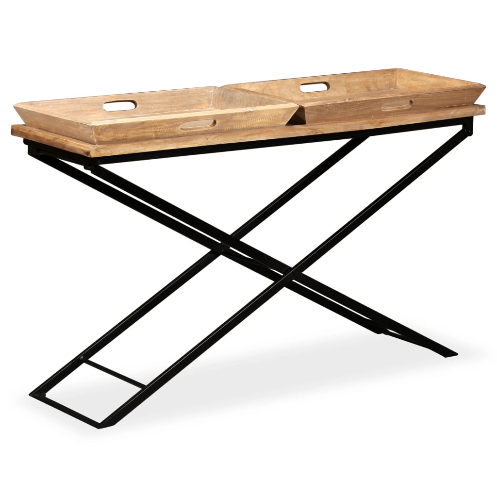 vidaXL Console en bois de manguier massif 130 x 40 x 80 cm