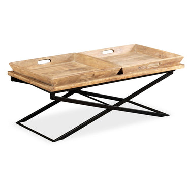vidaXL Table basse en bois de manguier massif 110 x 55 x 42 cm