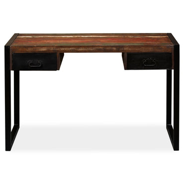vidaXL Bureau avec 2 tiroirs en bois de récupération massif 120x50x76 cm