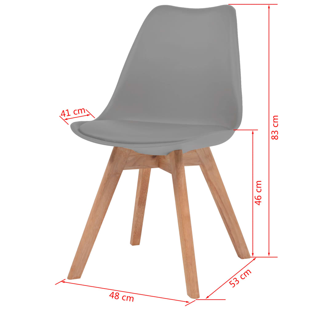 vidaXL Esszimmerstühle 6 Stk. Grau Kunststoff