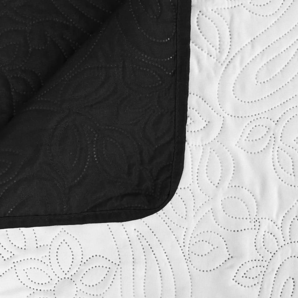 vidaXL Couvre-lit double face matelassé 170 x 210 cm Noir et blanc