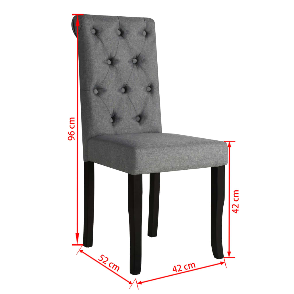 vidaXL Chaises de salle à manger 4 pcs Gris foncé Tissu