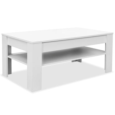 vidaXL Table basse en bois d'ingénierie 110x65x48 cm Blanc