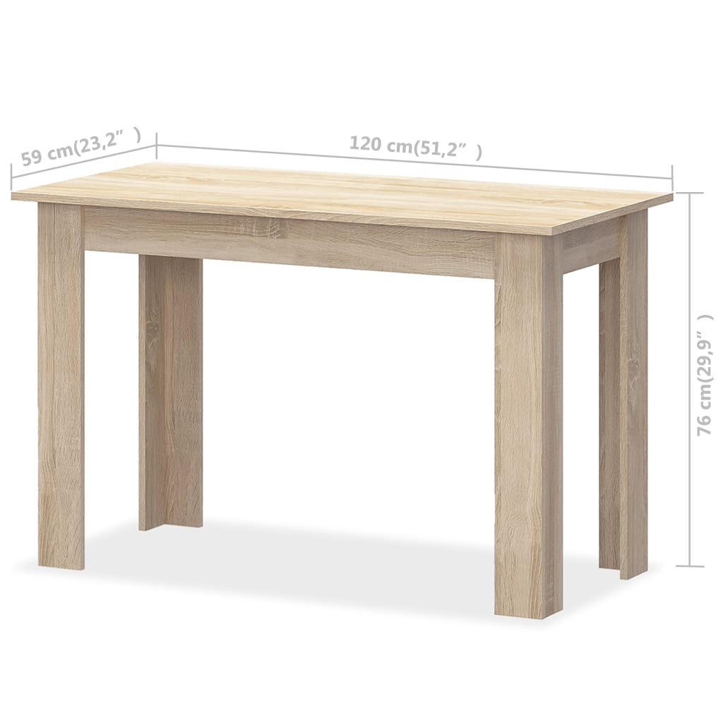vidaXL Ensemble de salle à manger 3 pièces Table et bancs en bois d'ingénierie Chêne