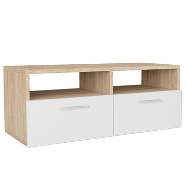 Meuble TV vidaXL bois d'ingénierie 95x35x36 cm chêne et blanc
