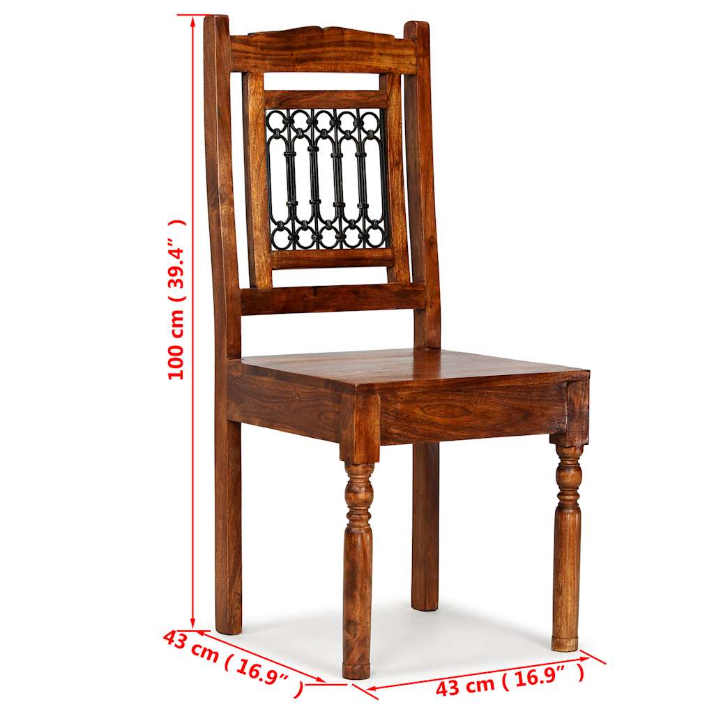 vidaXL Chaises de salle à manger 2 pcs. Bois massif avec finition couleur miel